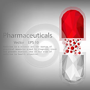 A large red medicine capsule.